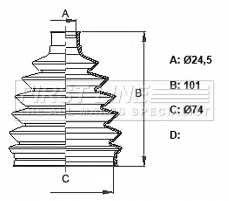Bellow Kit, drive shaft (FCB6330)