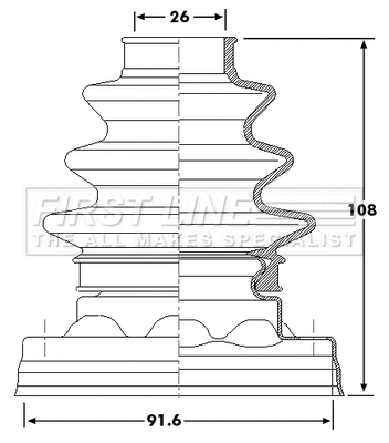 Bellow Kit, drive shaft (FCB6182)