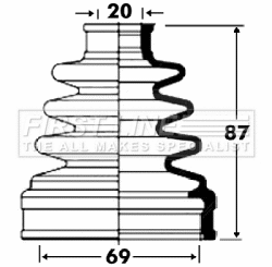 Bellow Kit, drive shaft (FCB2858)