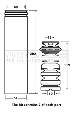 Dust Cover Kit, shock absorber (FPK7071)