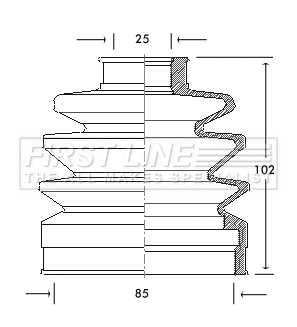 Bellow Kit, drive shaft (FCB2055)