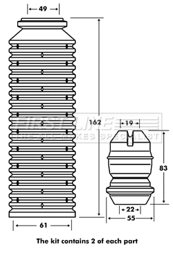 Dust Cover Kit, shock absorber (FPK7076)