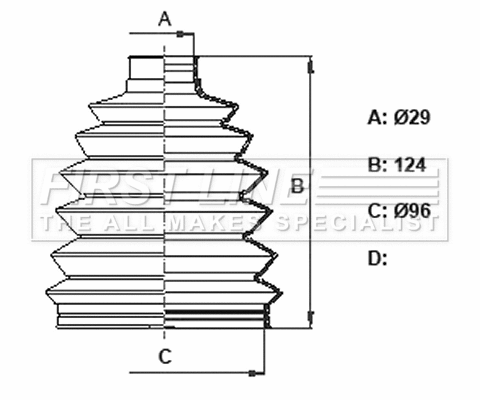 Bellow Kit, drive shaft (FCB6384)