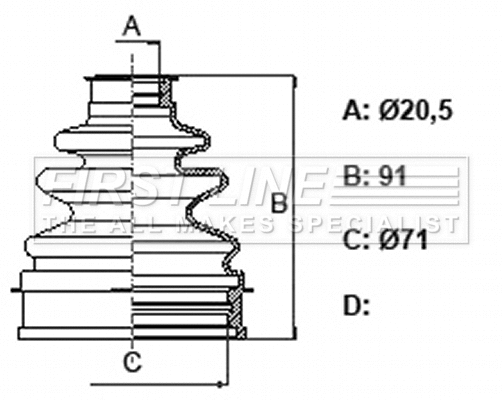 Bellow Kit, drive shaft (FCB6349)