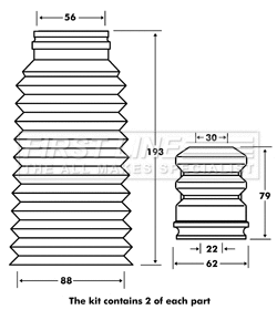 Dust Cover Kit, shock absorber (FPK7097)