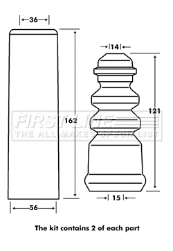 Dust Cover Kit, shock absorber (FPK7079)