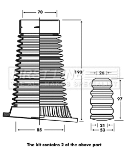 Dust Cover Kit, shock absorber (FPK7115)