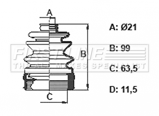 Bellow Kit, drive shaft (FCB6394)