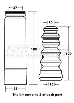 Dust Cover Kit, shock absorber (FPK7081)