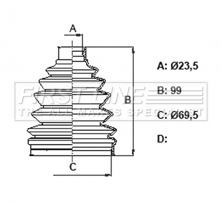 Bellow Kit, drive shaft (FCB6166)