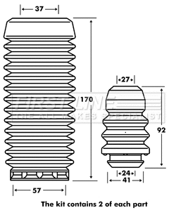 Dust Cover Kit, shock absorber (FPK7052)