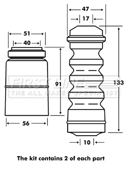 Dust Cover Kit, shock absorber (FPK7088)