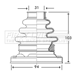 Bellow Kit, drive shaft (FCB2792)