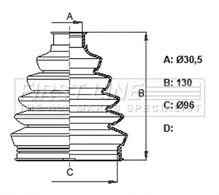Bellow Kit, drive shaft (FCB6121)