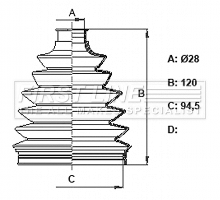 Bellow Kit, drive shaft (FCB6408)
