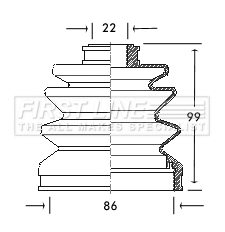 Bellow Kit, drive shaft (FCB2062)