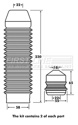 Dust Cover Kit, shock absorber (FPK7078)