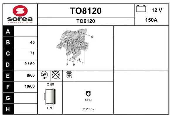 Alternator (TO8120)