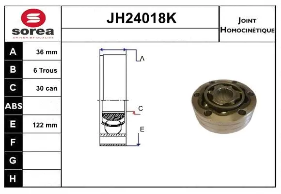 Joint Kit, drive shaft (JH24018K)