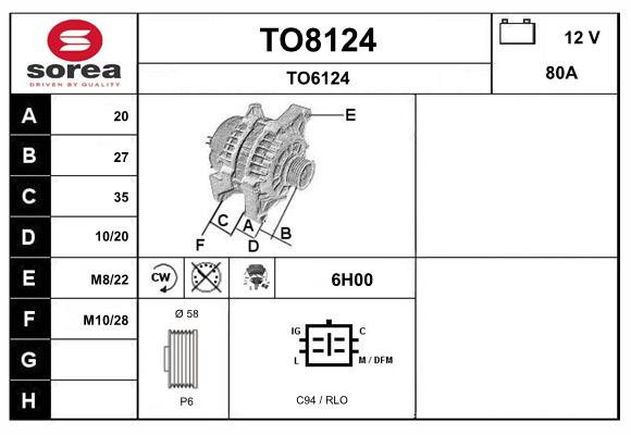 Alternator (TO8124)