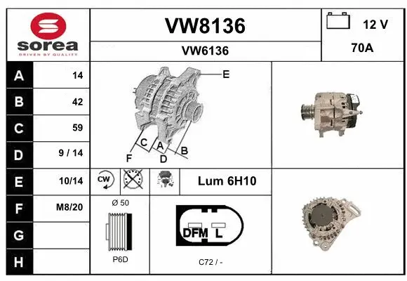 Alternator (VW8136)