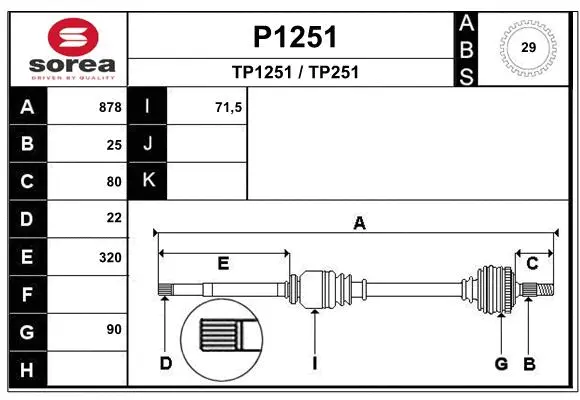 Drive Shaft (P1251)