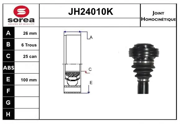 Joint Kit, drive shaft (JH24010K)