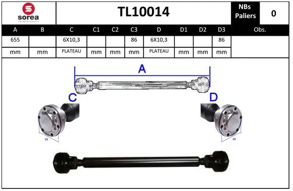 Propshaft, axle drive (TL10014)