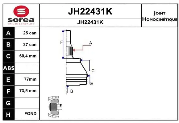 Joint Kit, drive shaft (JH22431K)