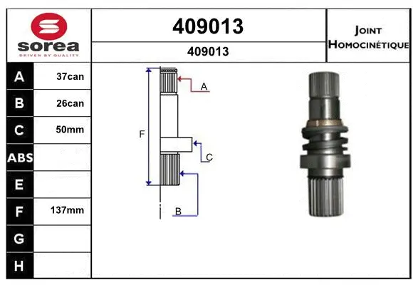 Joint Kit, drive shaft (409013)