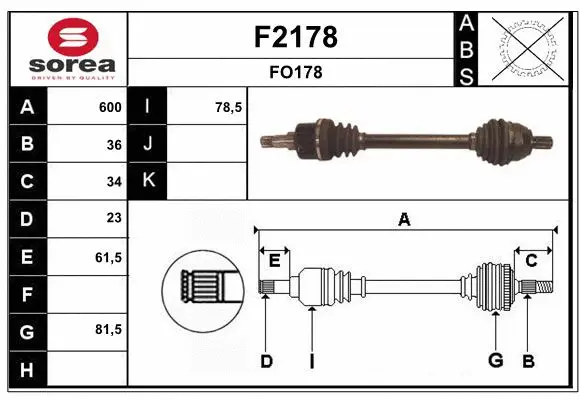 Drive Shaft (F2178)