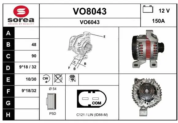 Alternator (VO8043)