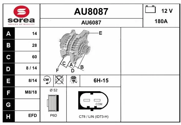 Alternator (AU8087)