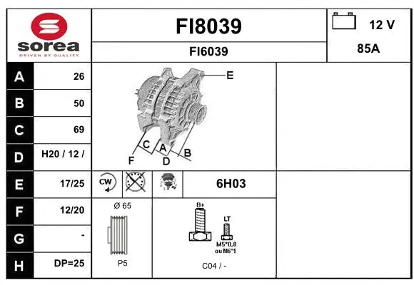 Alternator (FI8039)