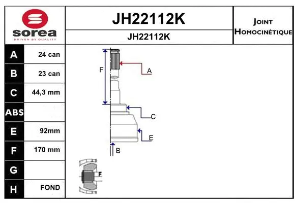 Joint Kit, drive shaft (JH22112K)