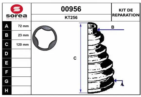 Bellow Kit, drive shaft (00956)