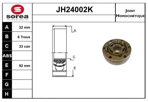 Joint Kit, drive shaft (JH24002K)