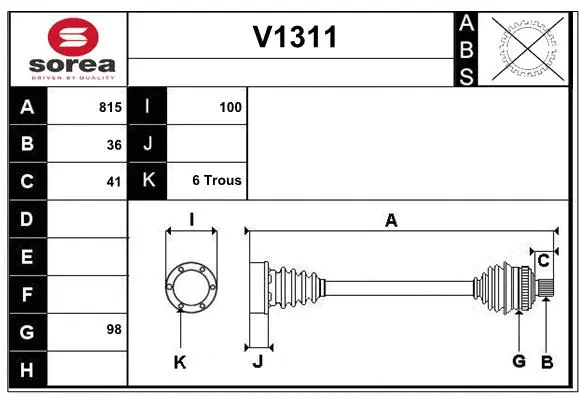 Drive Shaft (V1311)