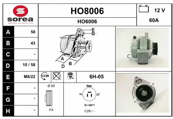 Alternator (HO8006)