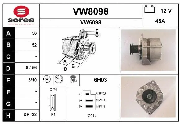 Alternator (VW8098)