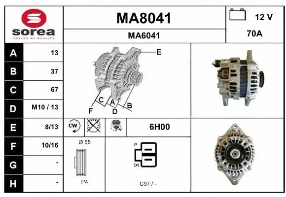 Alternator (MA8041)