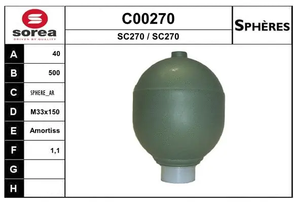 Pressure Accumulator, pneumatic suspension (C00270)