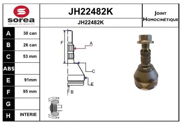 Joint Kit, drive shaft (JH22482K)