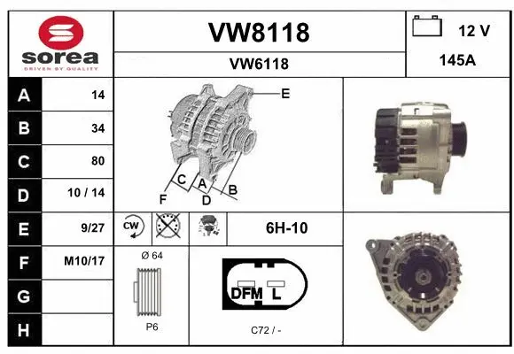 Alternator (VW8118)