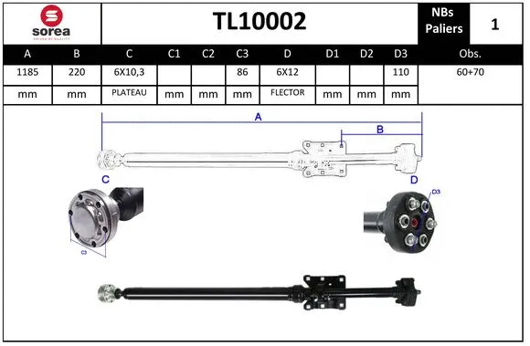 Propshaft, axle drive (TL10002)