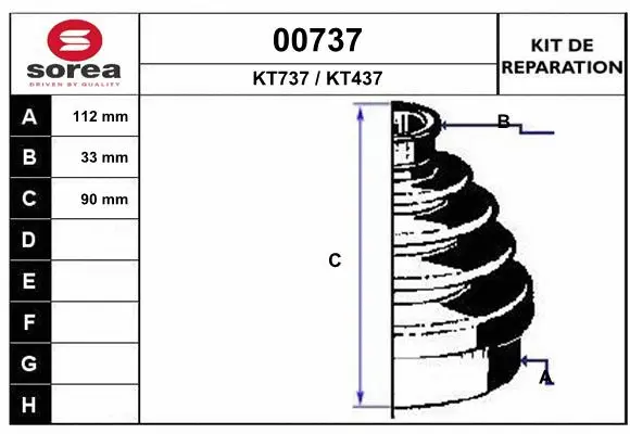 Bellow Kit, drive shaft (00737)