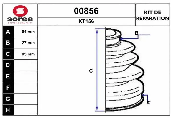 Bellow Kit, drive shaft (00856)