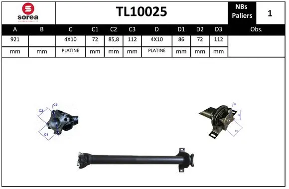 Propshaft, axle drive (TL10025)