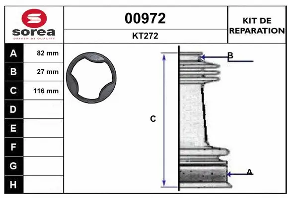 Bellow Kit, drive shaft (00972)