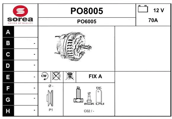 Alternator (PO8005)